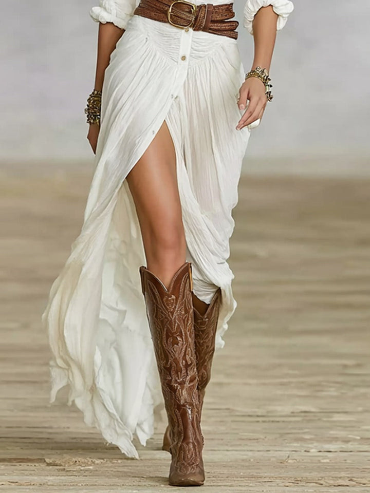 Soléane | Elegant Pleated Midi Dress