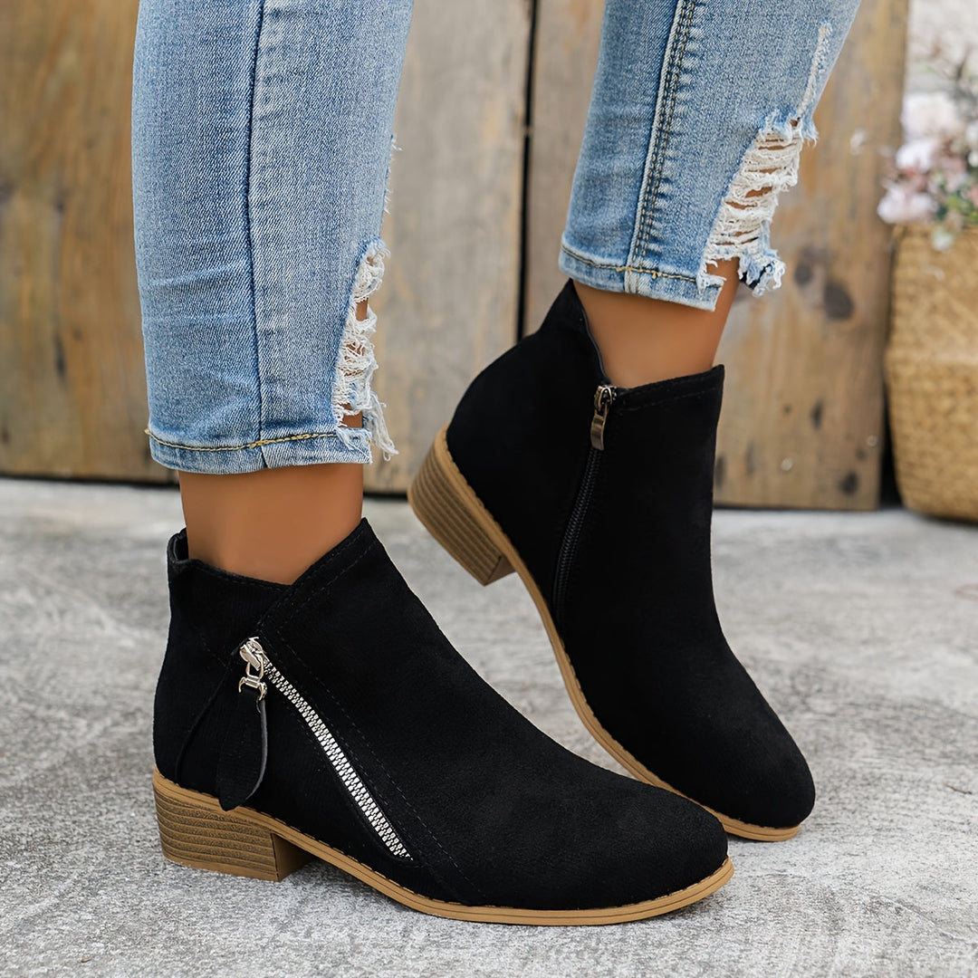 Elara Zip Ankle Boots – Effortless Elegance, Everyday Ease