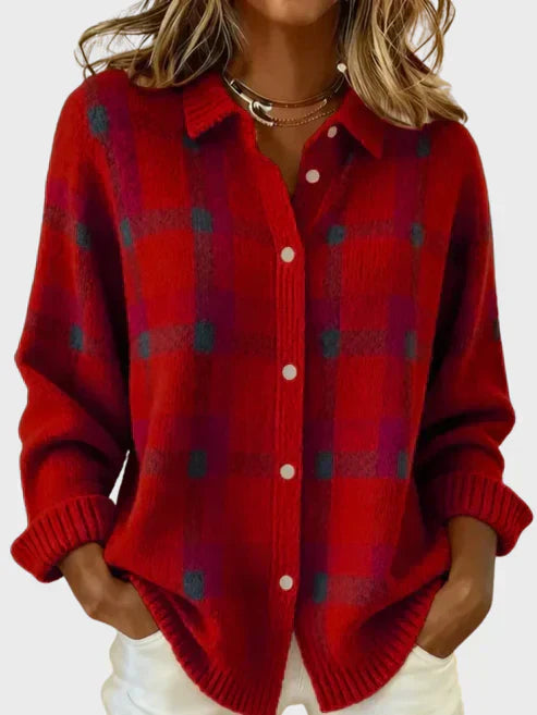 Taylor | RETRO PLAID CARDIGAN