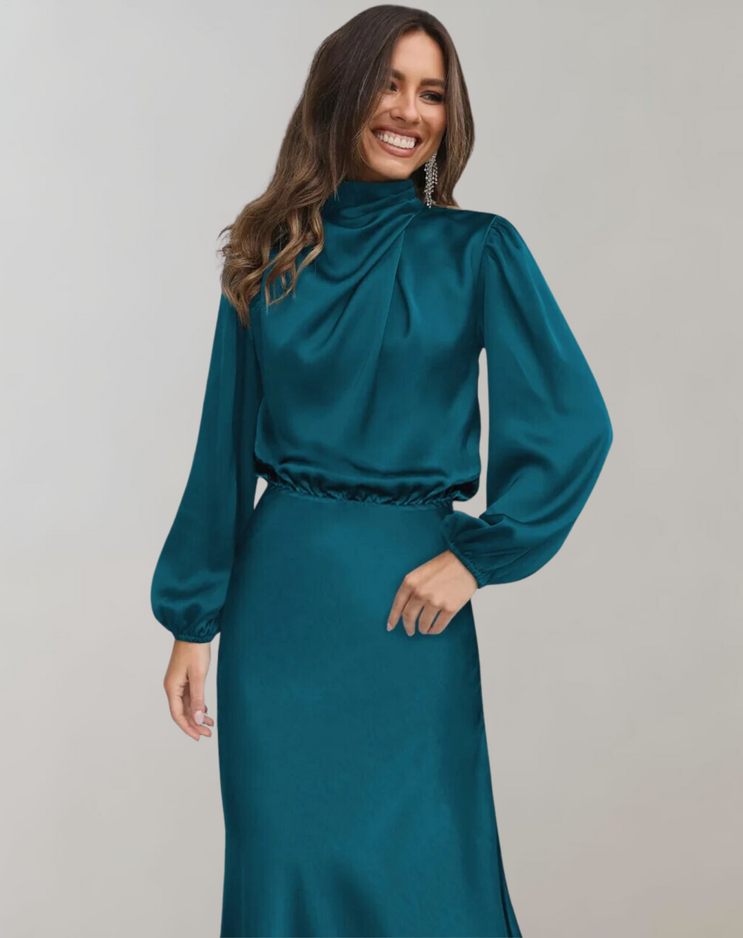 Hayden Hazel | Long-Sleeved Satin Dress
