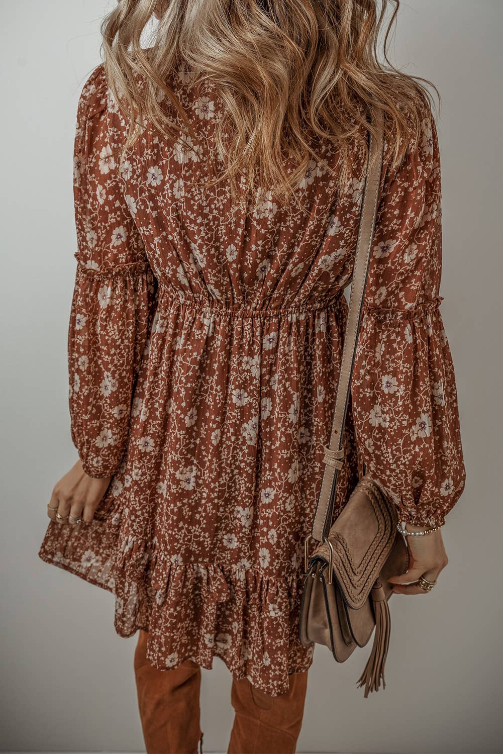Floral Boho Mini Dress for Women