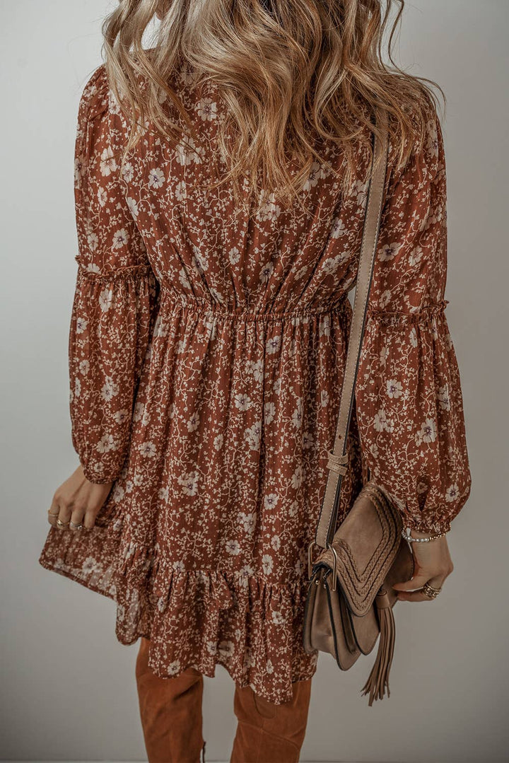Floral Boho Mini Dress for Women