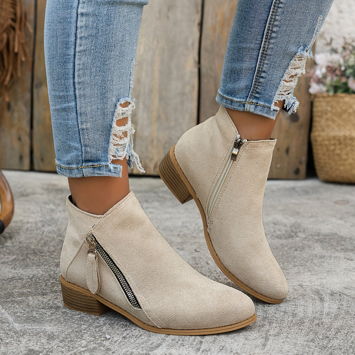Elara Zip Ankle Boots – Effortless Elegance, Everyday Ease