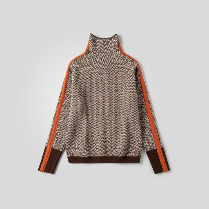Elara | Turtleneck with Contrasting Stripes