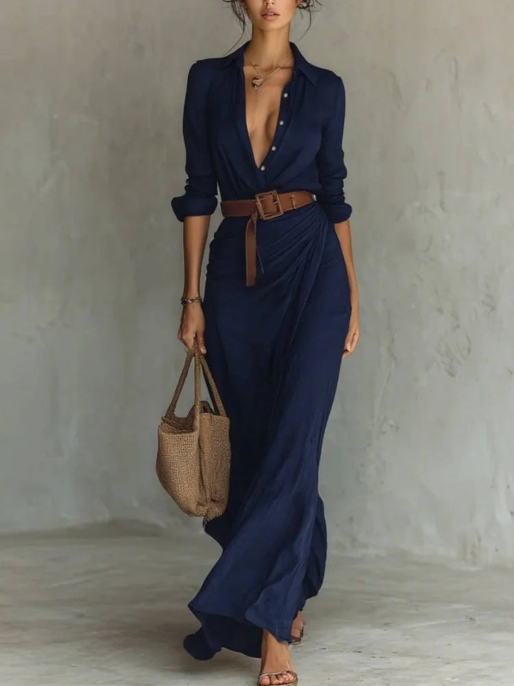 Hayden Thames | Lapel-Wrap Maxi Dress