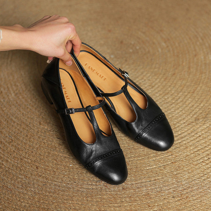 Miska Genuine Leather Flats