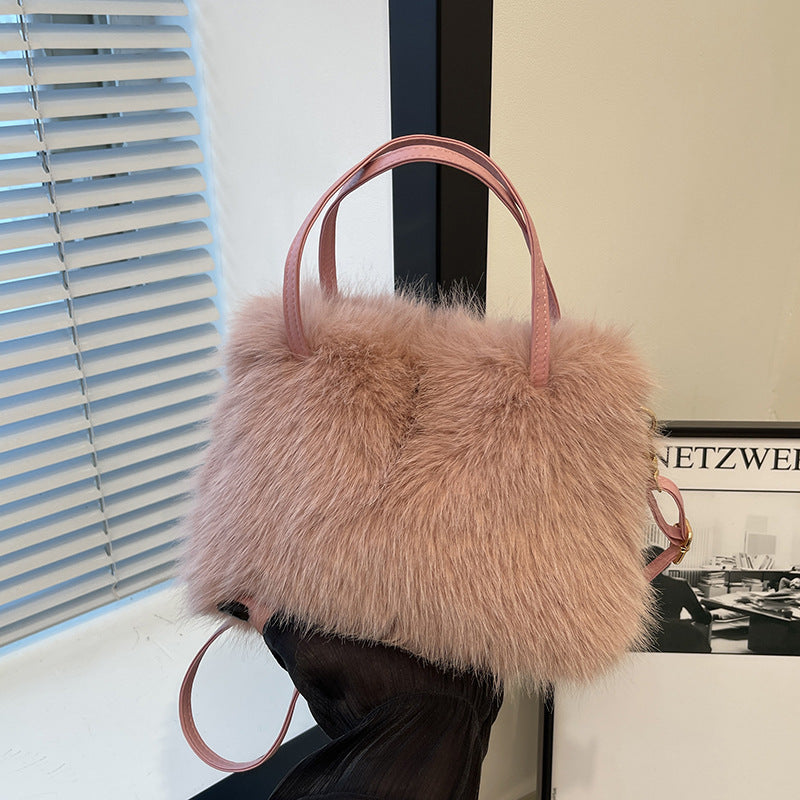 Christy | Faux Fur Bag with Handle & Strap