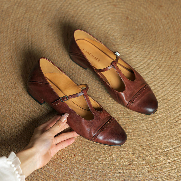 Miska Genuine Leather Flats