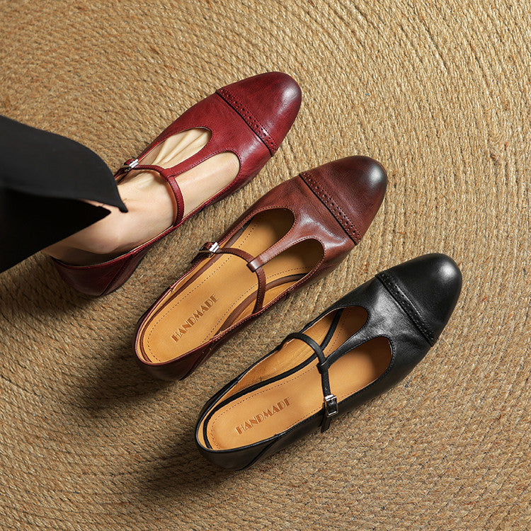 Miska Genuine Leather Flats