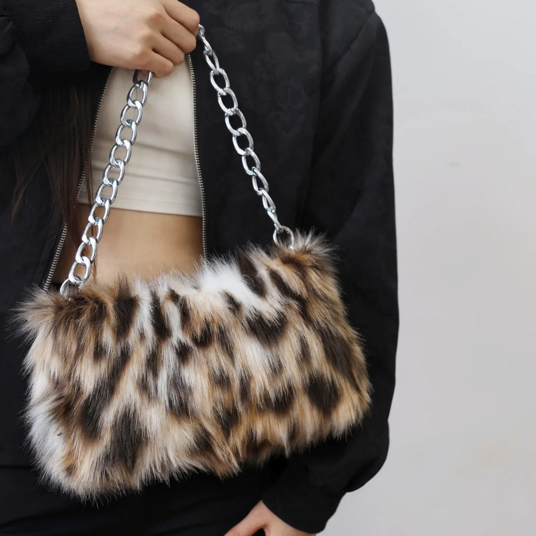 Brynn | Faux Fur Pattern Shoulder Bag