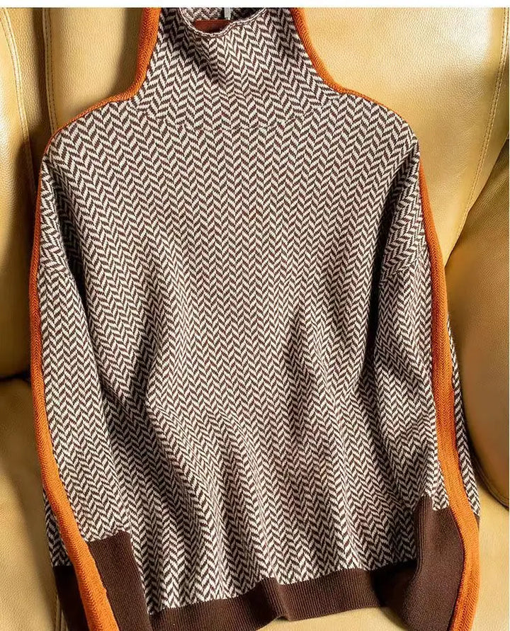Hayden Elana | Herringbone Luxe Turtleneck
