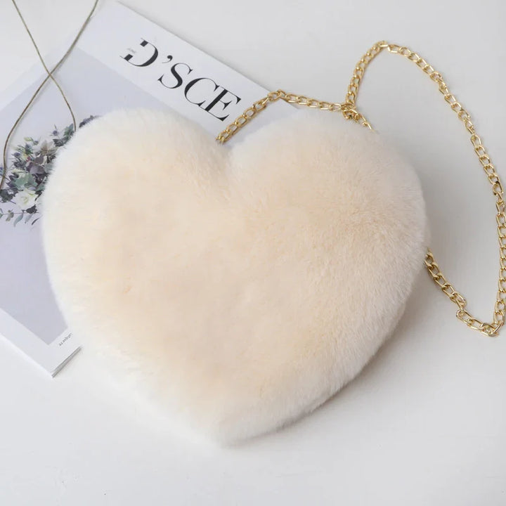 Geneva | Plush Heart Shoulder Bag
