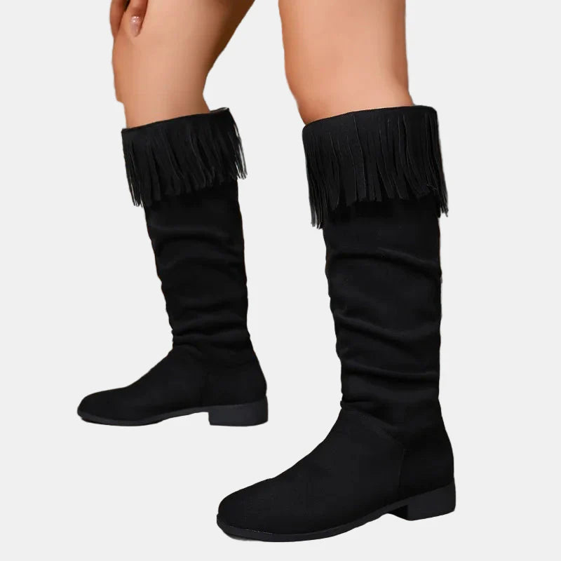 Calla | Knee-High Tassel Boots