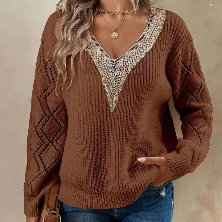 Hayden Marley | Solid V Neck Knitted Sweater