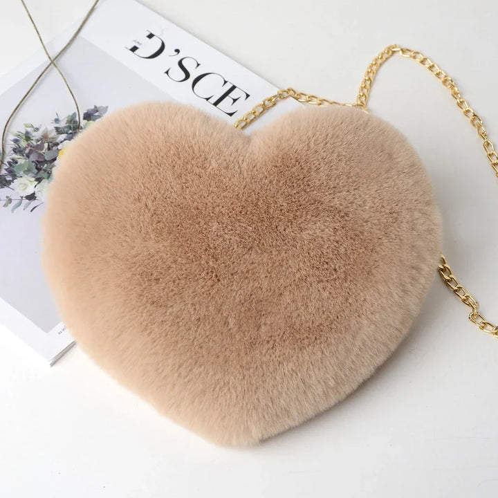 Geneva | Plush Heart Shoulder Bag