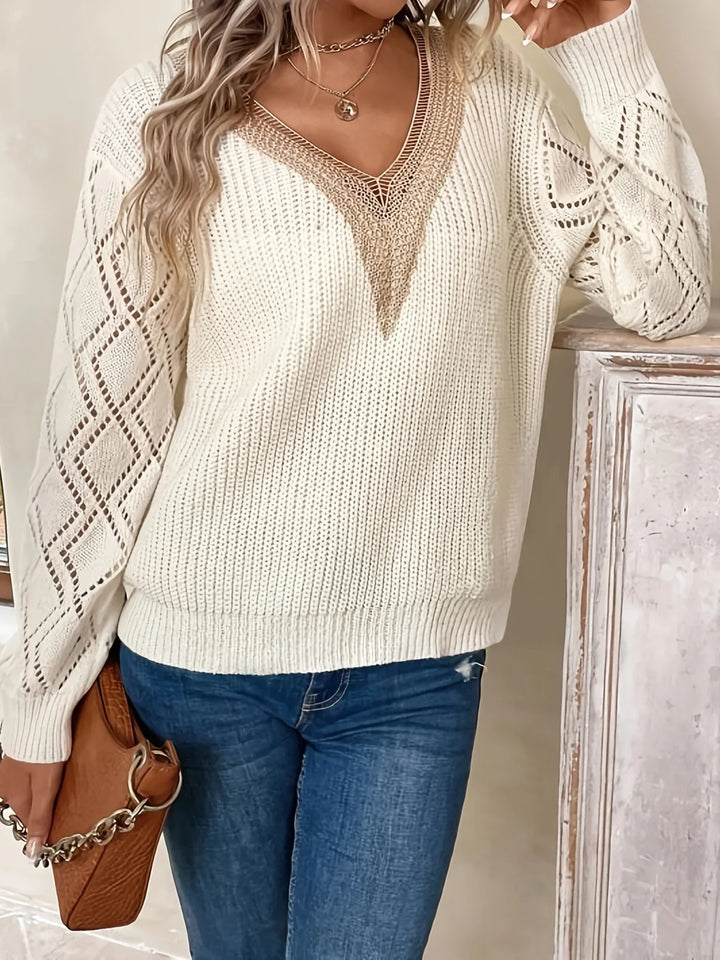 Hayden Marley | Solid V Neck Knitted Sweater