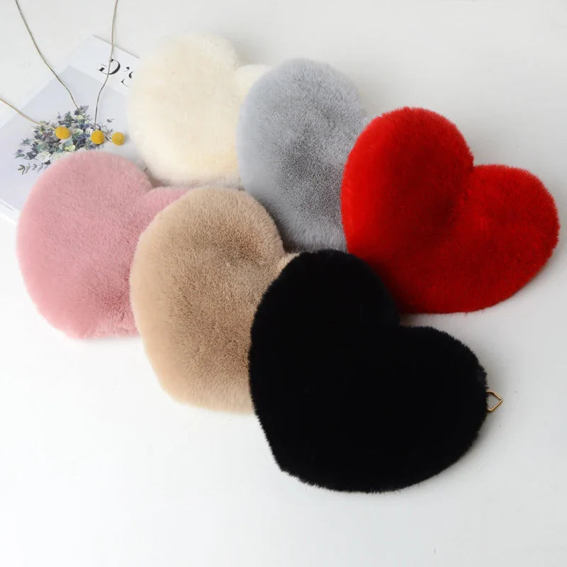 Geneva | Plush Heart Shoulder Bag