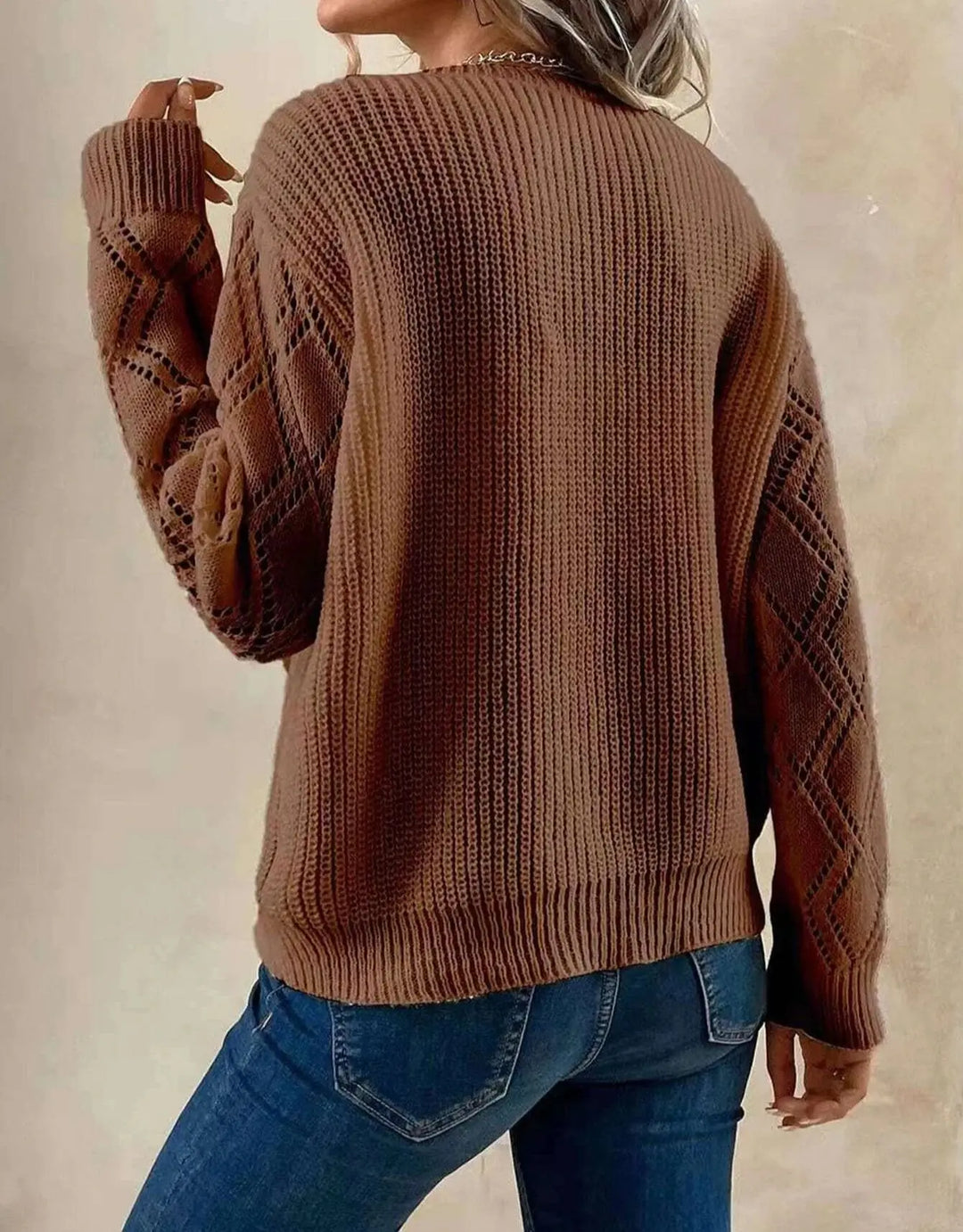 Hayden Marley | Solid V Neck Knitted Sweater