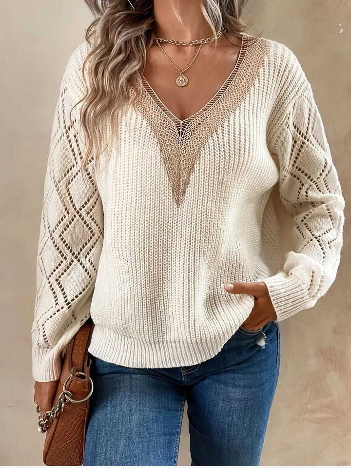 Hayden Marley | Solid V Neck Knitted Sweater