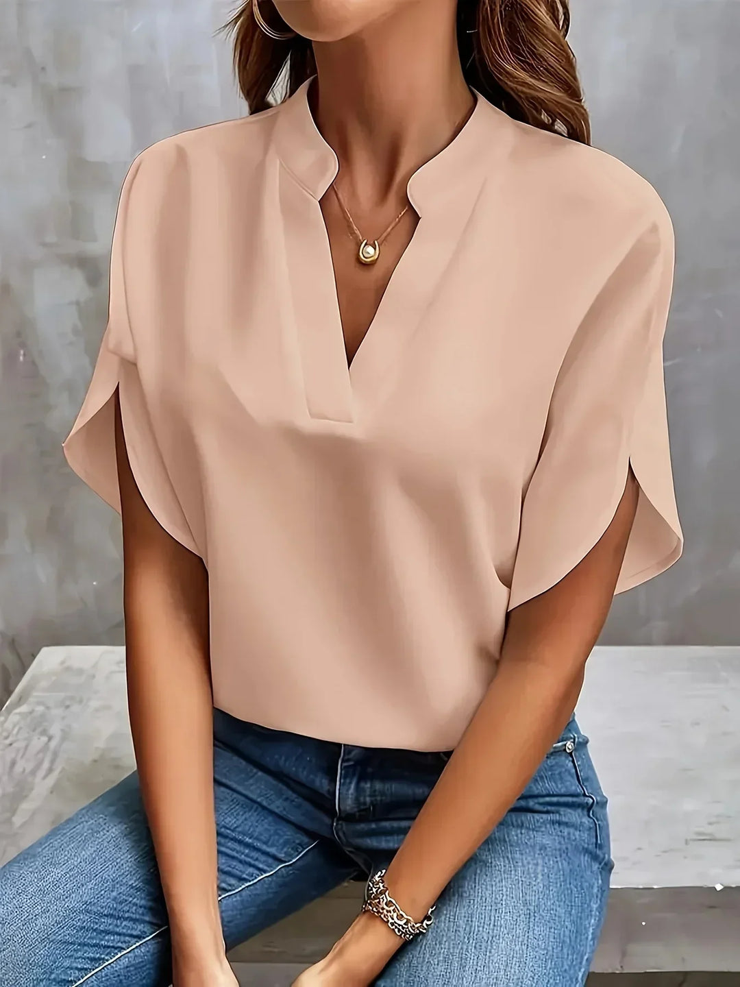 Thalia™ – Elegant Soft-Tailored Blouse