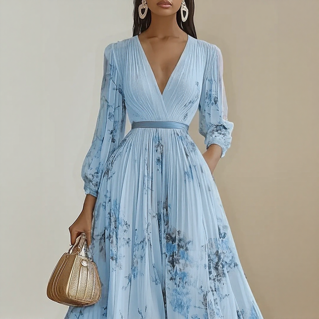 Hayden Milano | Elegant Pleated Maxi Dress