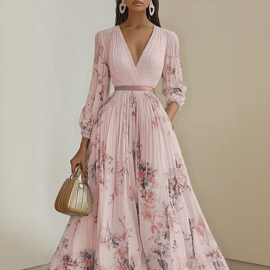 Hayden Milano | Elegant Pleated Maxi Dress