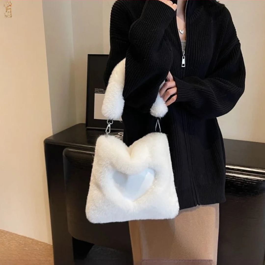 Catherine | Plush Heart Shoulder Bag