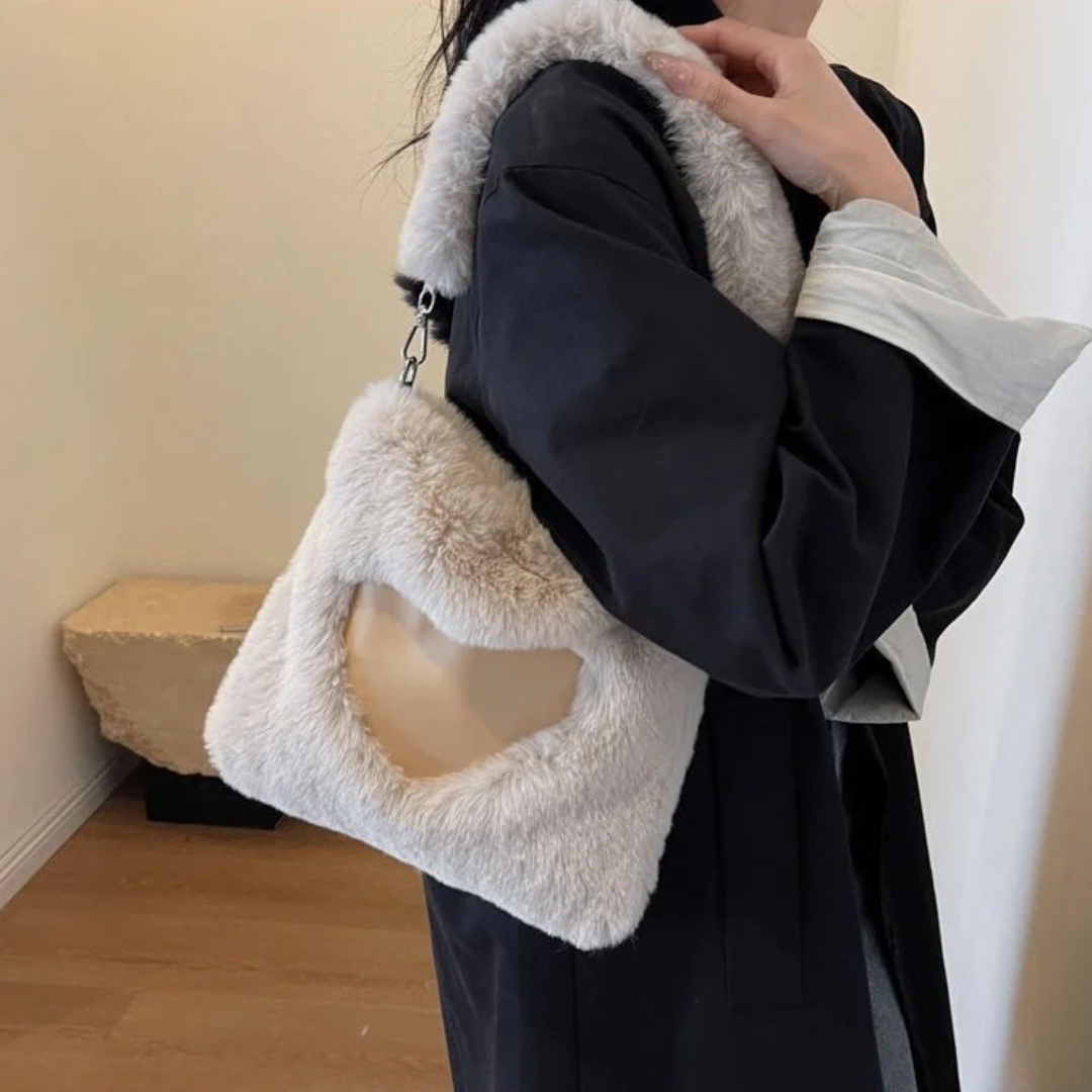 Catherine | Plush Heart Shoulder Bag
