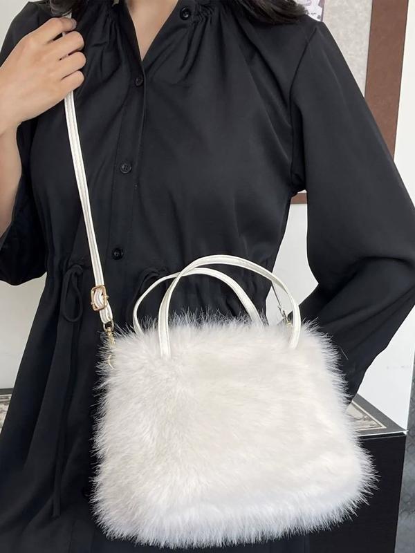 Christy | Faux Fur Bag with Handle & Strap