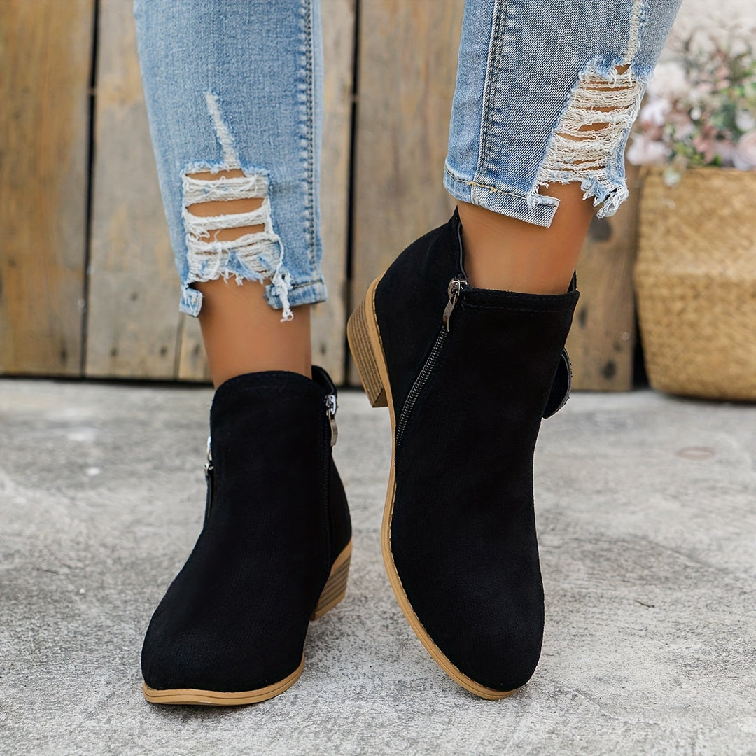 Elara Zip Ankle Boots – Effortless Elegance, Everyday Ease