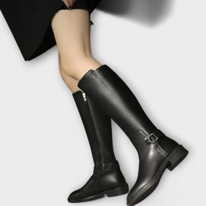 Mira - Leather Knee High Boots