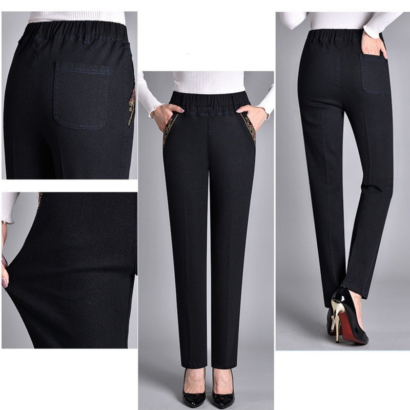 Laluna® | Women's jeans with side pockets and elastic waist